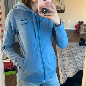 Patagonia zip up hoodie. Sky blue